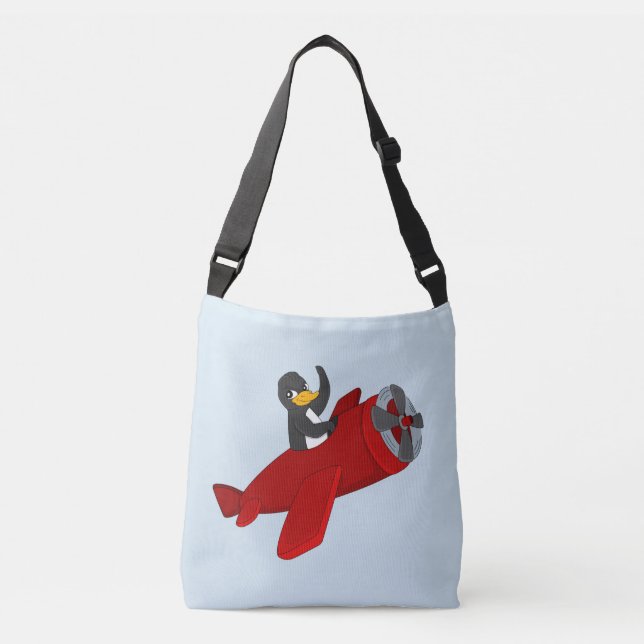 Bolsa Ajustável Saco de cartoon de pinguim voador (Frente)