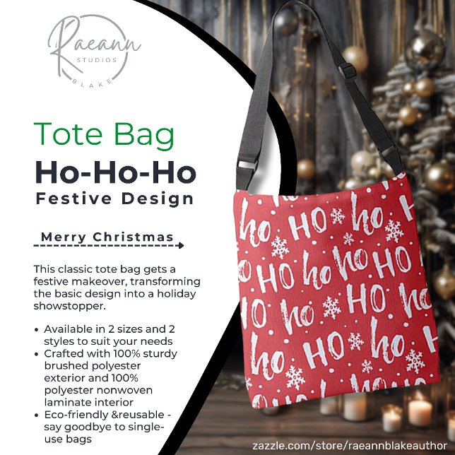 Bolsa Ajustável Saco de Compras com Design de Natal Divertido Ho-H (Criador carregado)