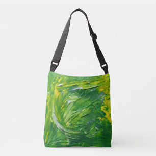 Bolsa Ajustável Saco de corpo cruzado Abstrato amarelo verde