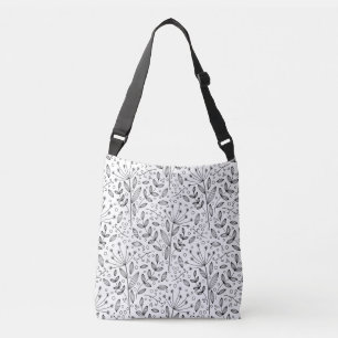 Bolsa Ajustável Saco de corpo cruzado com rabiscos florais moderno