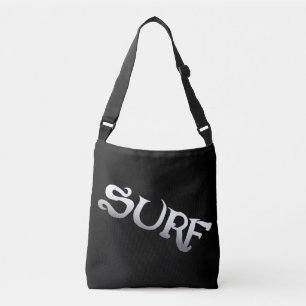 Bolsa Ajustável Saco de corpo cruzado preto inclinado com surf