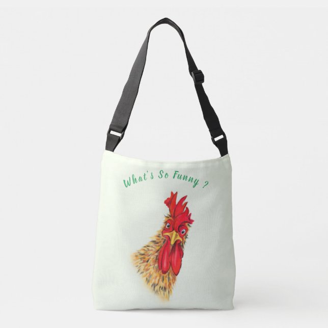 Bolsa Ajustável Saco de Corpo do Rooster Engraçado - Texto Persona (Frente)