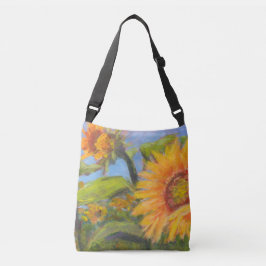 Bolsa Ajustável Saco de cruzamento de girassol com logotipo preto