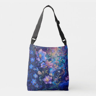 Bolsa Ajustável Saco de mão Blue Night Flowers