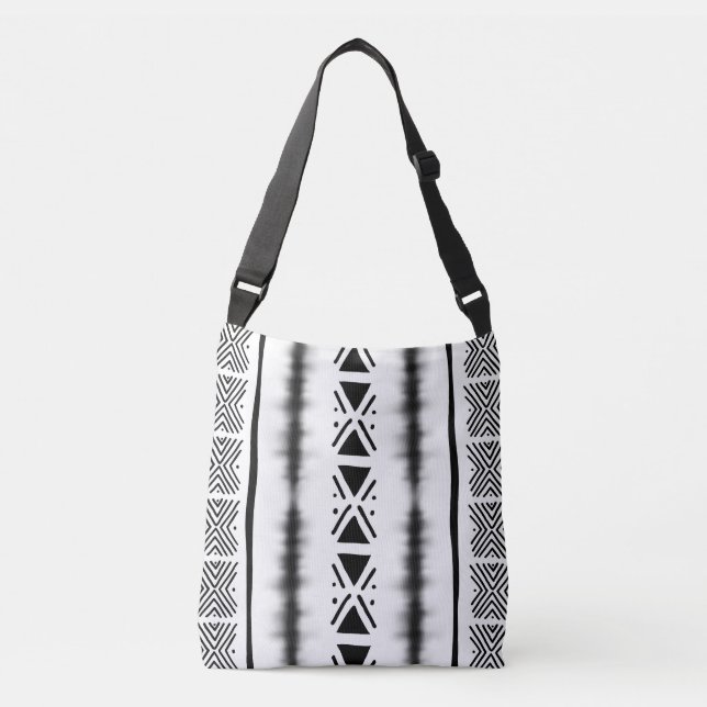 Bolsa Ajustável Saco de mão branco de design africano (Frente)