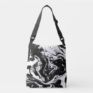 Bolsa Ajustável Saco de mármore preto & branco do Cruz-Corpo do