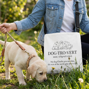 Bolsa Ajustável Saco de Nome de Cachorro Texto Divertido Cachorro