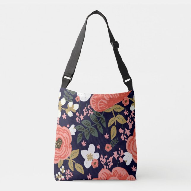 Bolsa Ajustável Saco de toalha de coral de marinho floral desenhad (Frente)