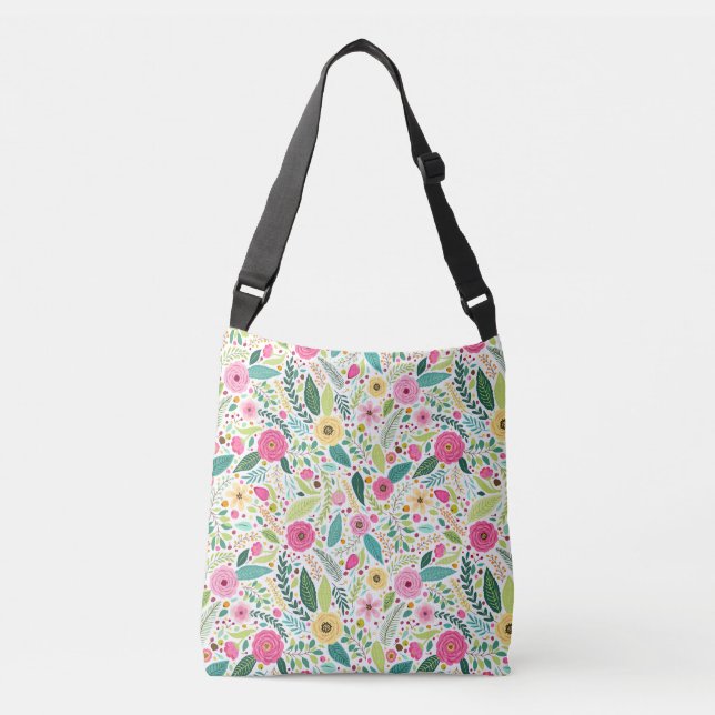 Bolsa Ajustável saco de tota floral primavera (Frente)