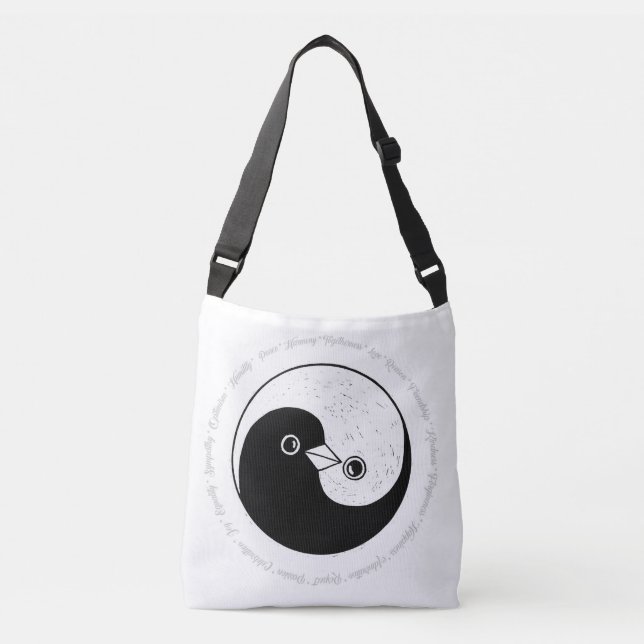 Bolsa Ajustável Saco do ombro b/w YinYang faz harmonia (Frente)