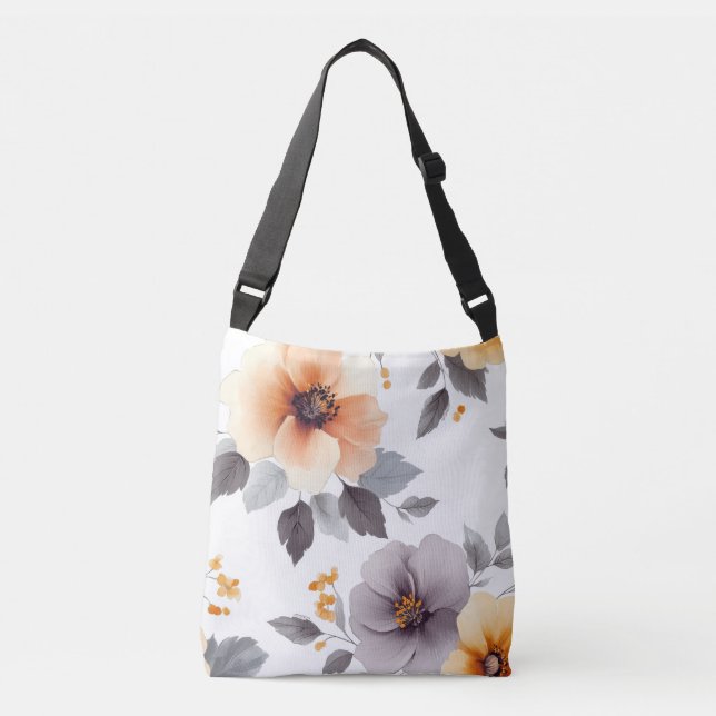 Bolsa Ajustável Saco Floral de Tota Elegante com Desia de Cinzas d (Frente)