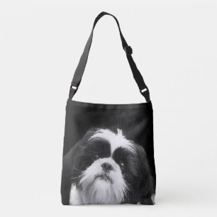 Bolsa Ajustável Saco preto e branco de Shih Tzu