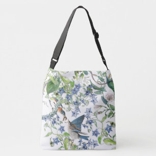 Bolsa Ajustável Sacola floral do Borage da corriola do pássaro do