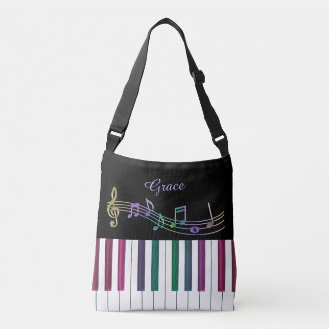 Bolsa Ajustável Sacola personalizada da música do piano do (Frente)