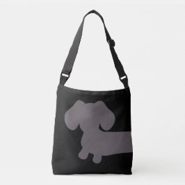 Bolsa Ajustável Sacola preta e cinzenta do Dachshund