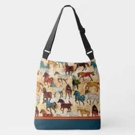 Bolsa Ajustável Sacola transversal do corpo dos cavalos selvagens