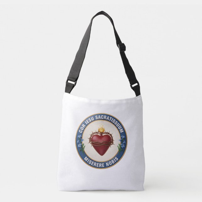 Bolsa Ajustável Sacred Heart of Jesus Latin Catholic 3D Emblem  (Frente)