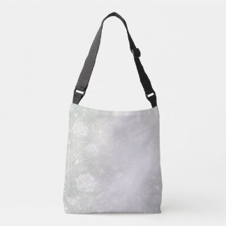 Bolsa Ajustável Sage suave e florais brancas esbranquiçadas arte d