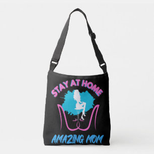 Bolsa Ajustável Sahm Fica Em Casa Mãe Rosa E Design Azul