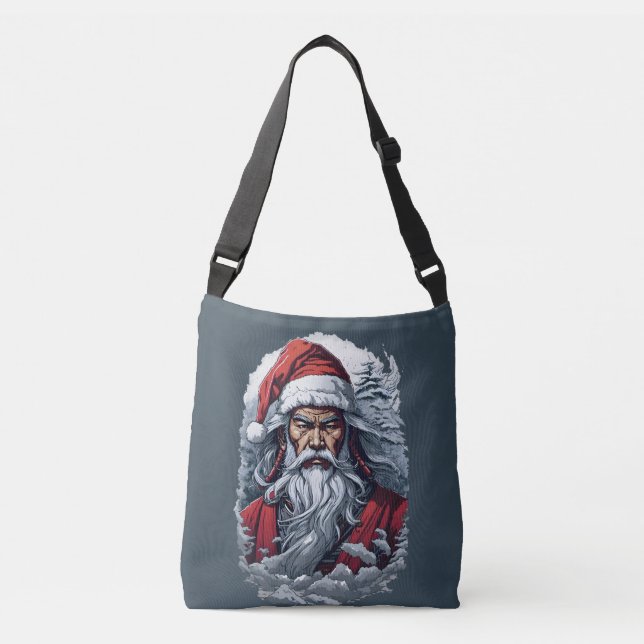 Bolsa Ajustável Samurai Papais noeis Warrior Christmas Art Gift (Frente)