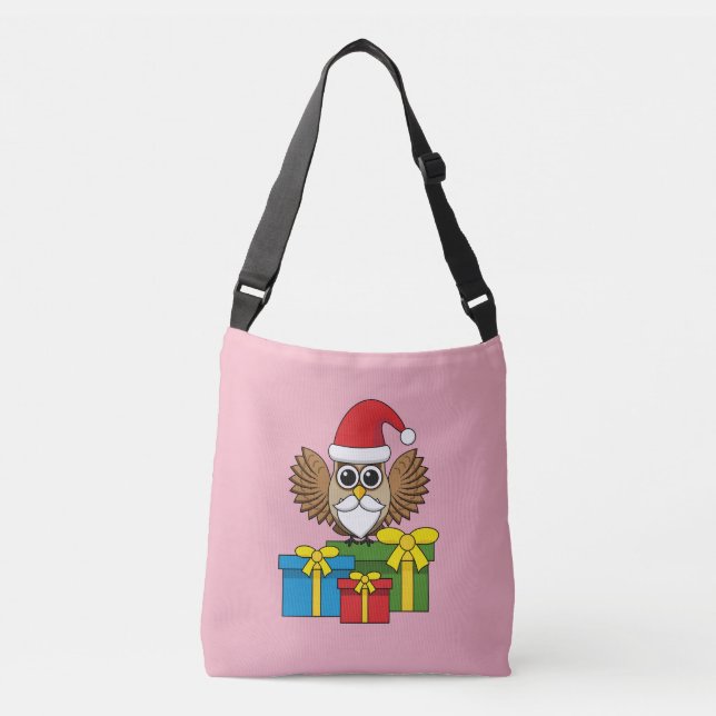 Bolsa Ajustável Santa Claus Owl com Presentes (Frente)
