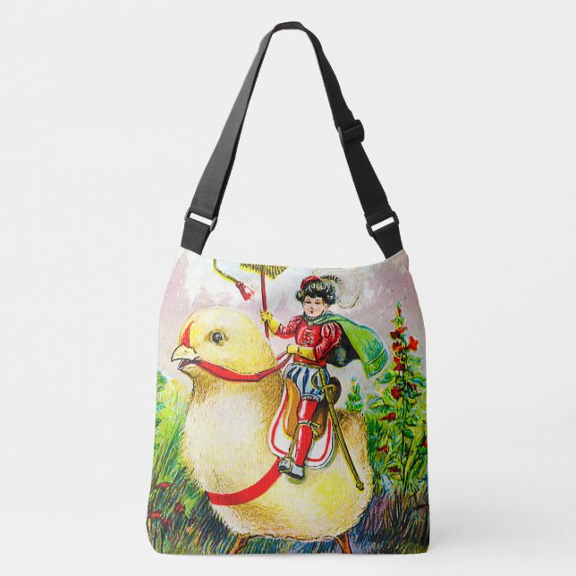 Bolsa Ajustável Saudações à Páscoa Whimsical: Cavaleiro sobre o Pi (Frente)