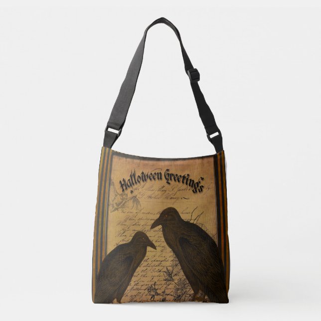 Bolsa Ajustável Saudações de Halloween - Corvos (Frente)