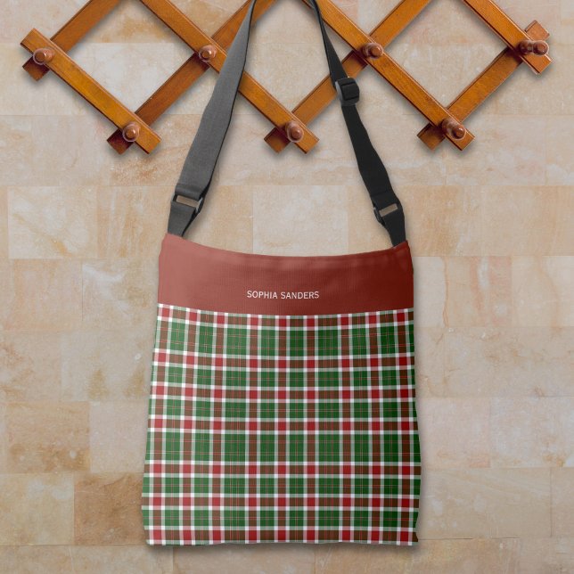Bolsa Ajustável Scottish Tartan Pattern Christmas Colors (Criador carregado)
