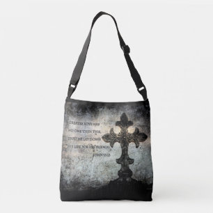 Bolsa Ajustável Scripture All-Over-Impressão Cross Body Bag