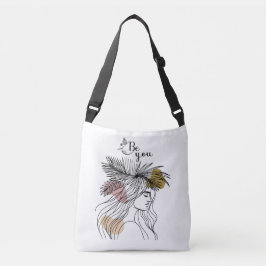 Bolsa Ajustável Seja Você Mulher Rosto Arte Boho Flor