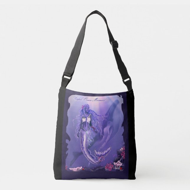 Bolsa Ajustável Sereia do Oceano Roxo (Frente)