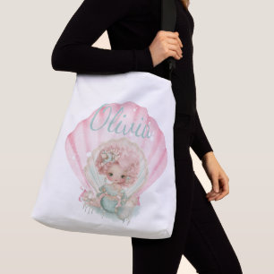 Bolsa Ajustável Sereia Menina Amantes de Conchas Nome