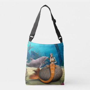 Bolsa Ajustável Sereia Sonhadora Golfinho Arte de Fantasia Subaquá