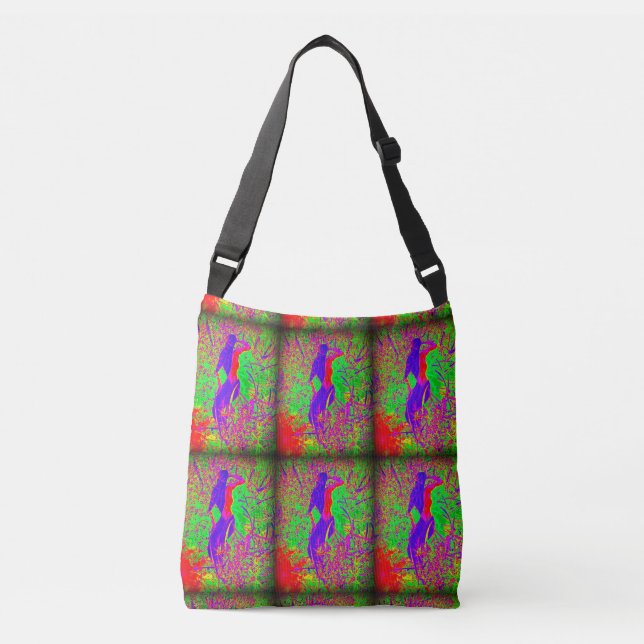 Bolsa Ajustável sereias groovy do hippie roxo (Frente)