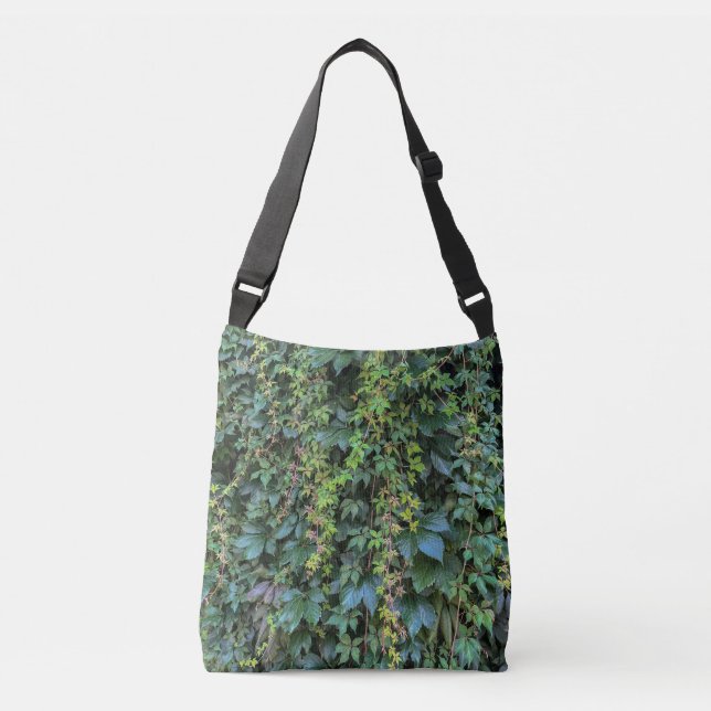 Bolsa Ajustável Serene Green Ivy Wall Prendendo Folhas de Plantas  (Frente)
