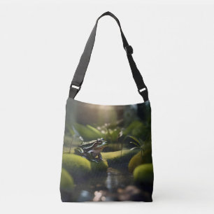 Bolsa Ajustável Serenidade Esmeralda: Uma Rã Verde junto ao Rio,