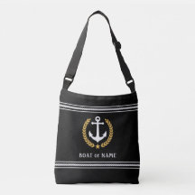 Seu nome de barco Ancora Estilo Dourado Laurel Str