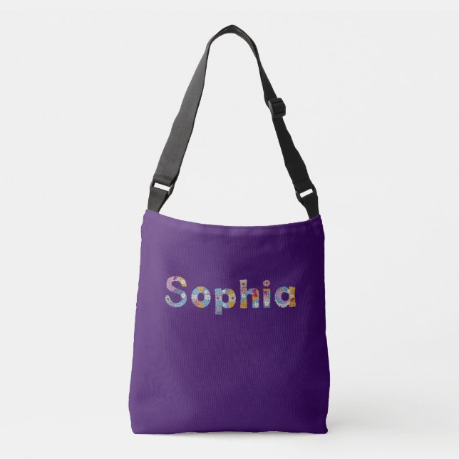 Bolsa Ajustável Seu nome em letras florais artísticas / Sophia (Frente)