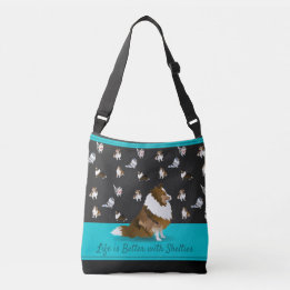 Bolsa Ajustável Shetland Sheepdog, 1 prateleira de mesa, preto e a