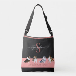 Bolsa Ajustável Shetland Sheepdog, Linha de Prateleiras, Preto e R