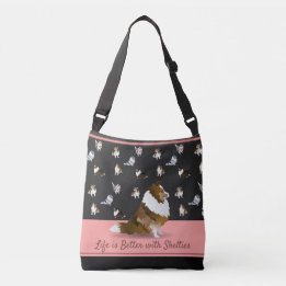 Bolsa Ajustável Shetland Sheepdog, Uma Prateleira Acessível, Preta