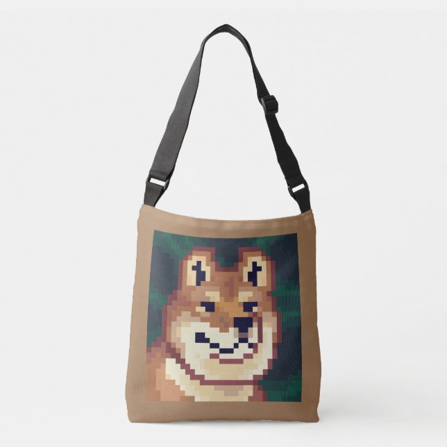 Bolsa Ajustável Shiba bag pixel art (Frente)