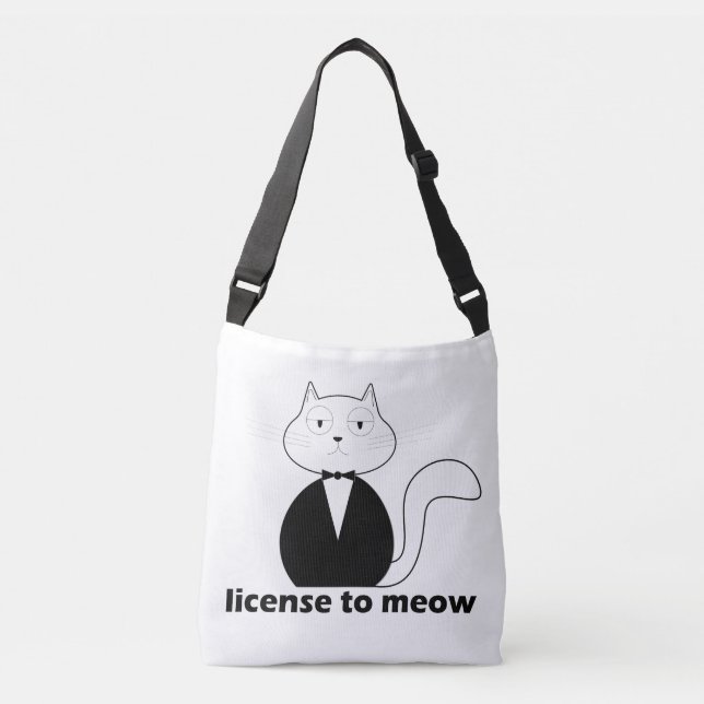 Bolsa Ajustável Shoulder bag Cat, License to Meow (Frente)