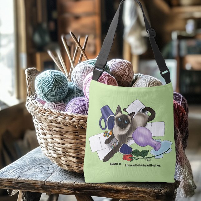 Bolsa Ajustável siamês Cat Mishead Funny (Criador carregado)