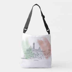 Bolsa Ajustável Siena Itália Caneta de bandeira italiana e desenh