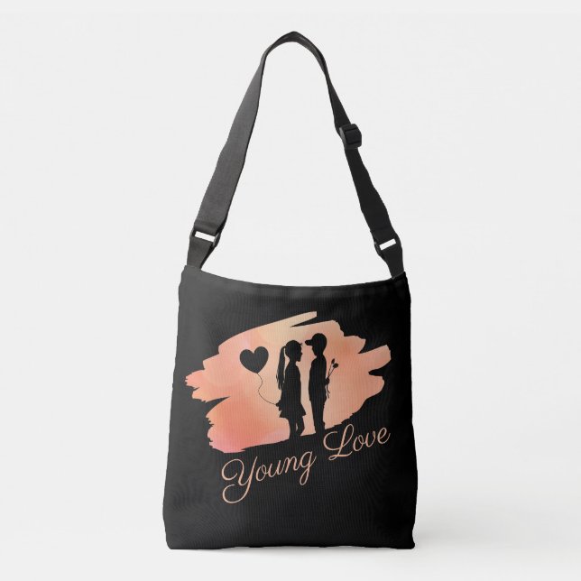 Bolsa Ajustável Silhouette do Casal do Young Love Namorados (Frente)