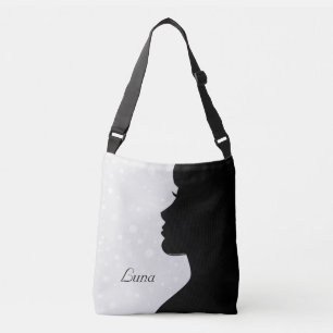 Bolsa Ajustável Silhueta de Mulher Moderna em Cinza Claro