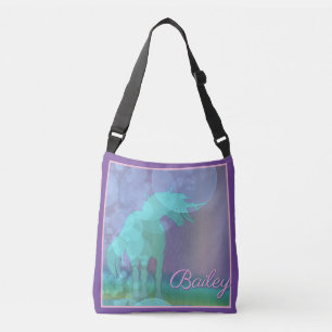 Bolsa Ajustável Silhueta Unicorn Flutuante (bolhas arco-íris)