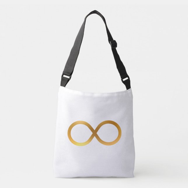 Bolsa Ajustável Símbolo de Infinidade do Ouro Elegante em branco (Frente)
