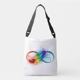 Bolsa Ajustável Símbolo de Infinito com Pena de Arco-íris